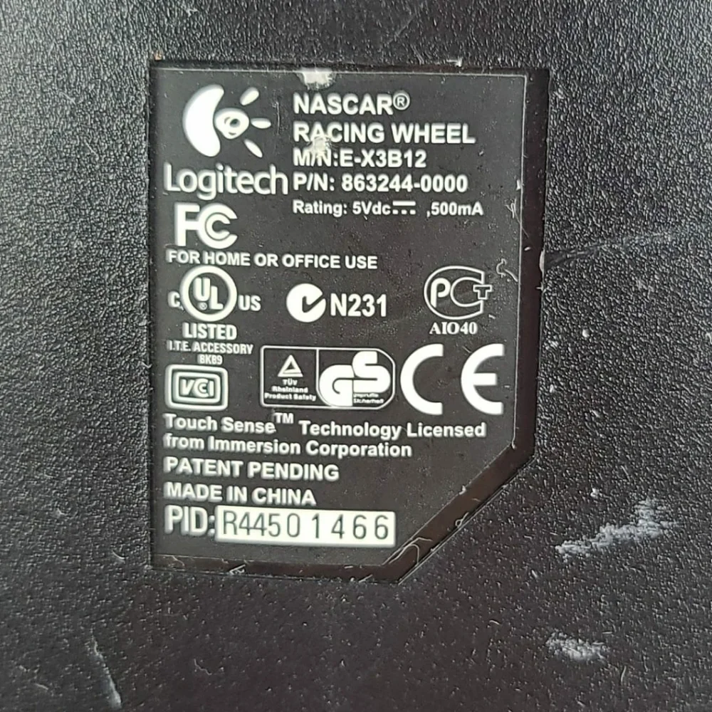 Xbox Nascar racing wheel Logitech